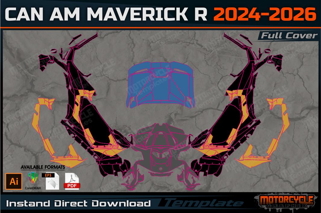 CAN AM MAVERICK R 2024-2026 Full Cover – MOTORCYCLE TEMPLATES