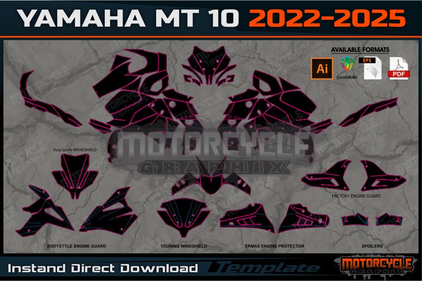 YAMAHA MT 10 2022-2025 – MOTORCYCLE TEMPLATES