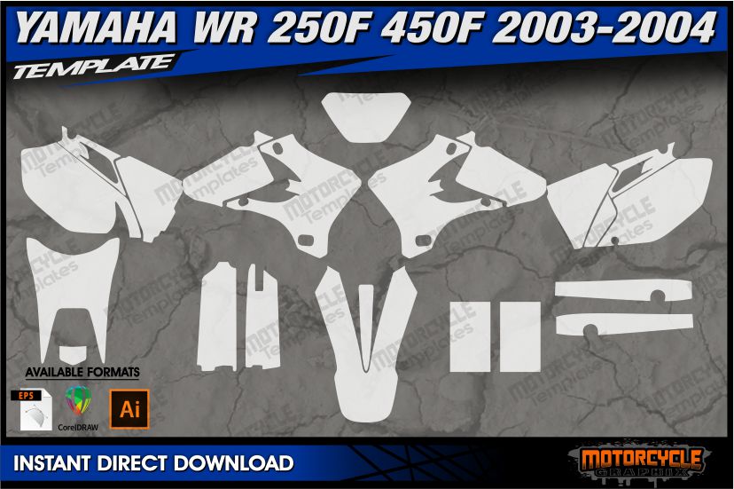 2003-2004 Yamaha Wr 250 450 Gráficos Kit Calcomanías Pegatinas 250F 450F  Deco