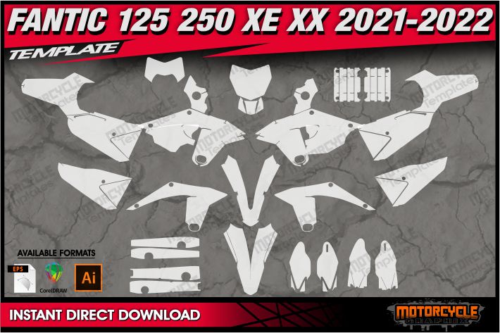 FANTIC 125 250 XE XX 2021-2022 – MOTORCYCLE TEMPLATES