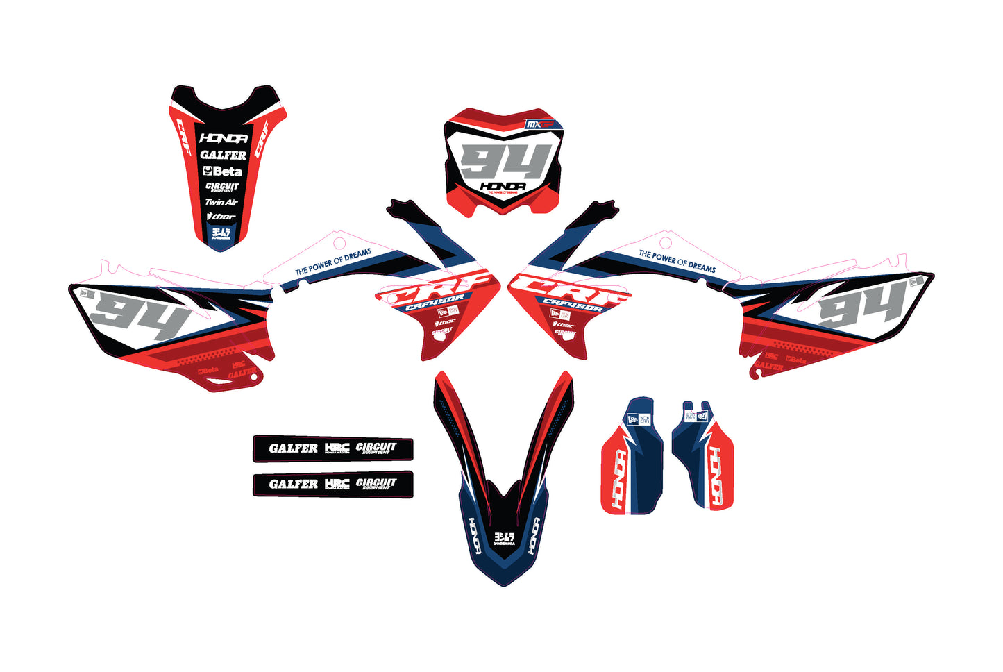 HONDA CRF 450 2009-2012 VEKTORGRAFIKEN