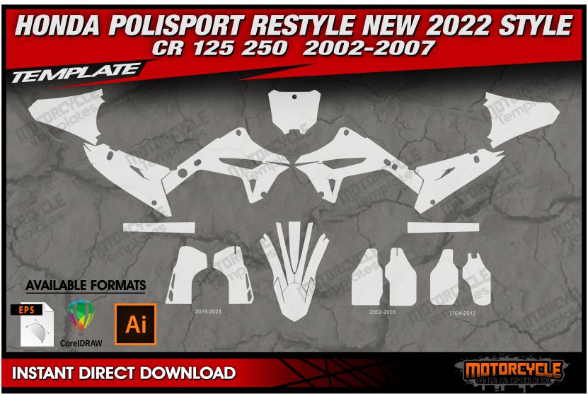 Honda 2002-2007 CR125R CR250R  New Polisport CR Restyle Plastic