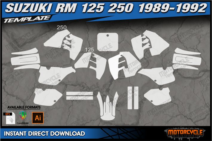 SUZUKI RM 125 250 1985adesivi in kristal SUZUKI RM 125 250 1985adesivi in kristal