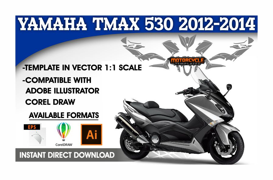 YAMAHA TMAX 530 2012-2014 MOTORCYCLE TEMPLATES