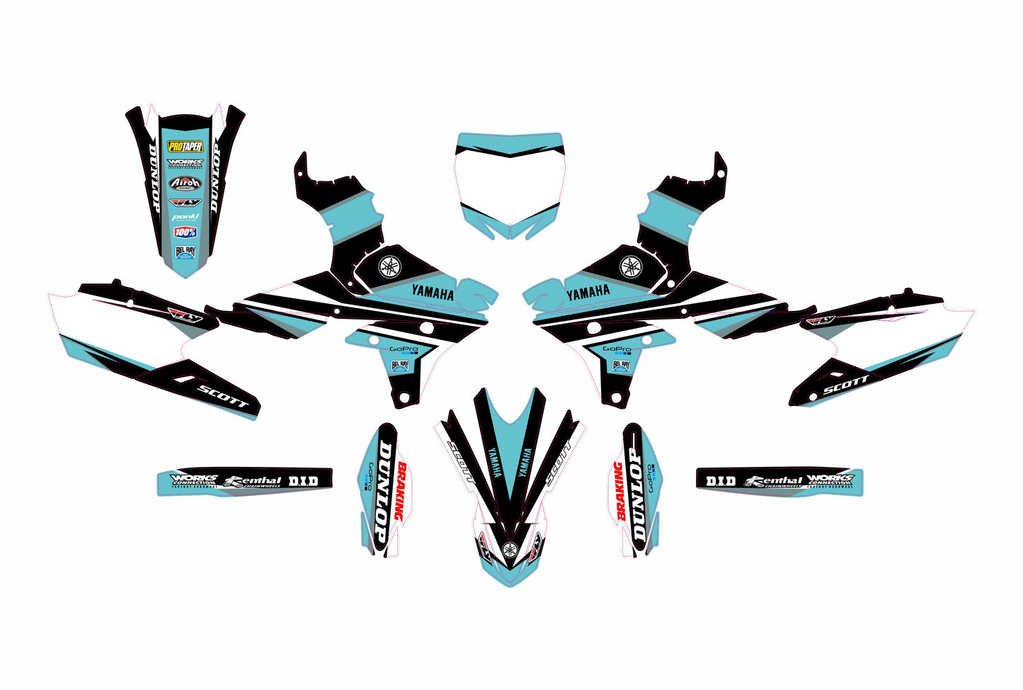 Yamaha YZF 250 2014-2018 YZF 450 2014-2017 VEKTORGRAFIKEN