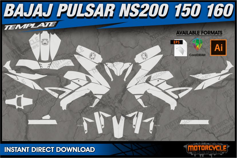 BAJAJ PULSAR NS 200 NS200 150 160 ROUSER – MOTORCYCLE TEMPLATES