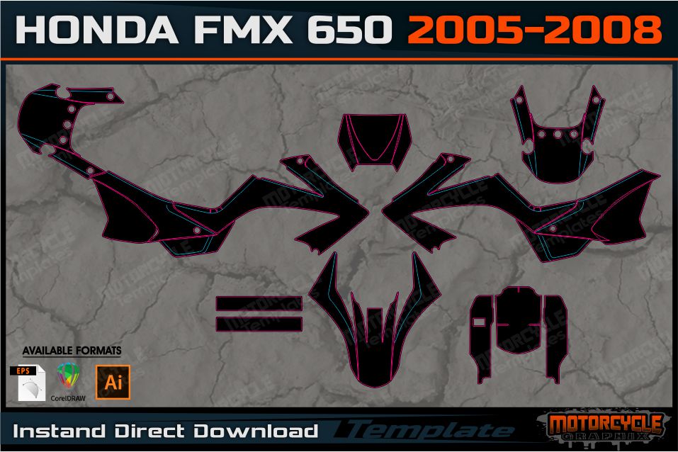 Fmx 650vector Sticker HONDA FMX 650 2005-2008 – MOTORCYCLE TEMPLATES