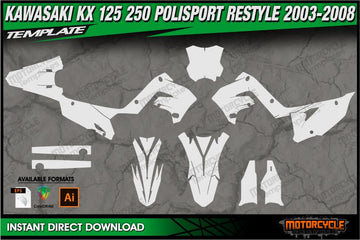 KAWASAKI POLISPORT RESTYLE 125 250 – MOTORCYCLE TEMPLATES