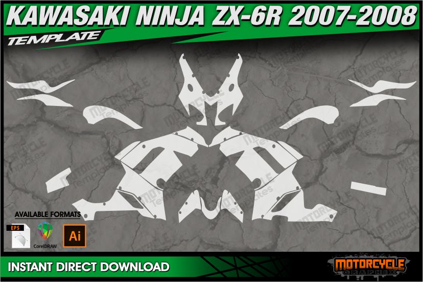 Zx6r Vector KAWASAKI NINJA ZX-6R 2007-2008 ZX6R – MOTORCYCLE TEMPLATES