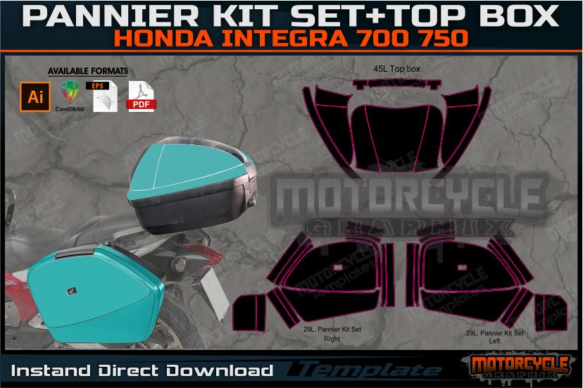 PANNIER KIT SET+TOP BOX HONDA INTEGRA 700 750