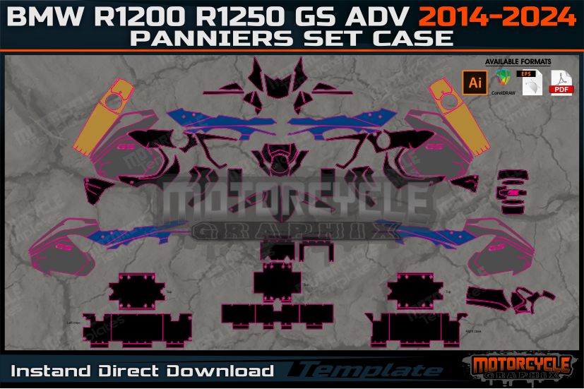 BMW R1200 R1250 GS ADVENTURE 2014-2024+Panniers set Case