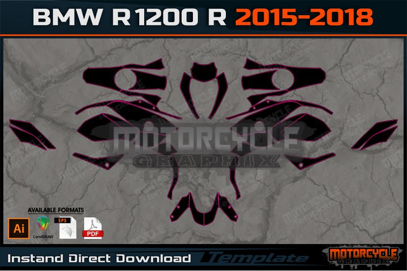 BMW R1200 R 2015-2018 – MOTORCYCLE TEMPLATES