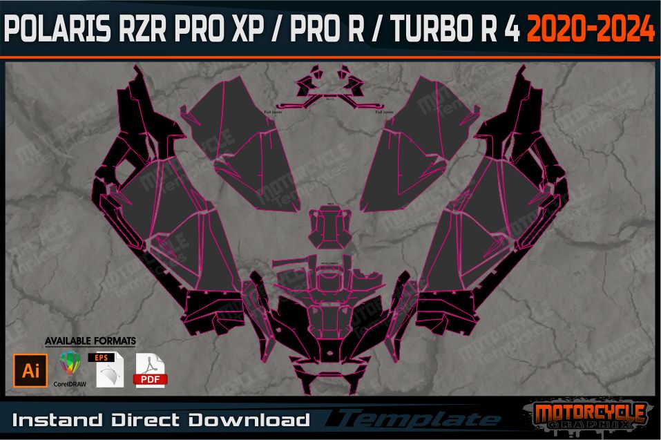 POLARIS RZR PRO XP + PRO R + TURBO R 4 2020-2024 – MOTORCYCLE TEMPLATES