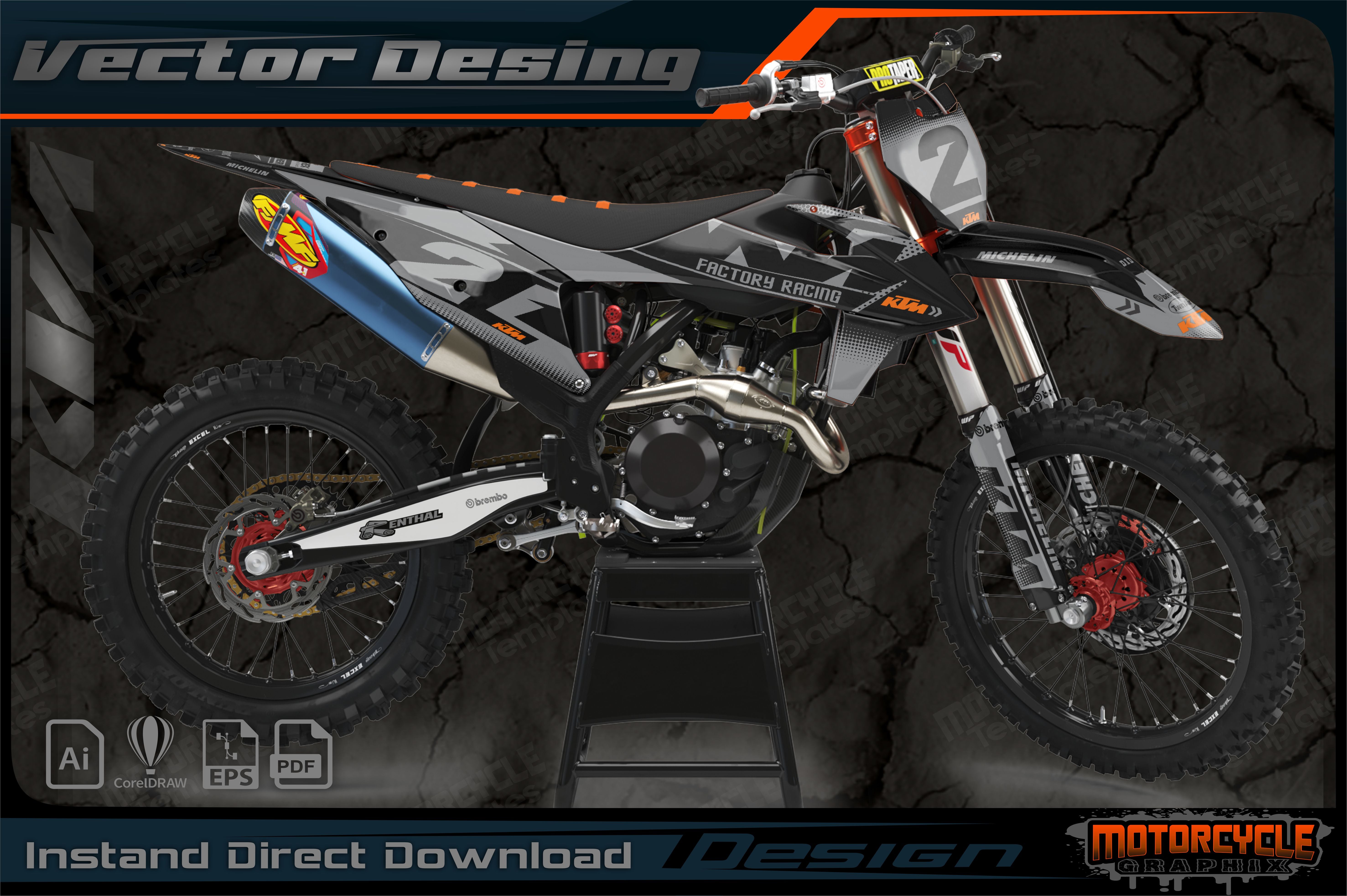 Ktm Rally Bike Vector KTM VECTOR DESING – MOTORCYCLE TEMPLATES