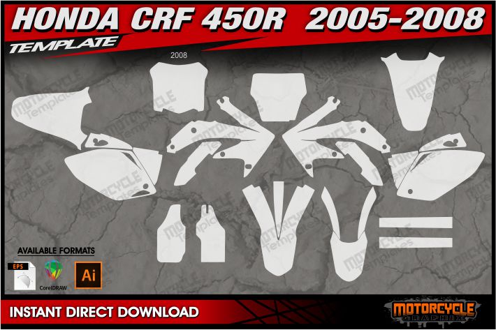 HONDA CRF 450 R 2005-2008 – MOTORCYCLE TEMPLATES