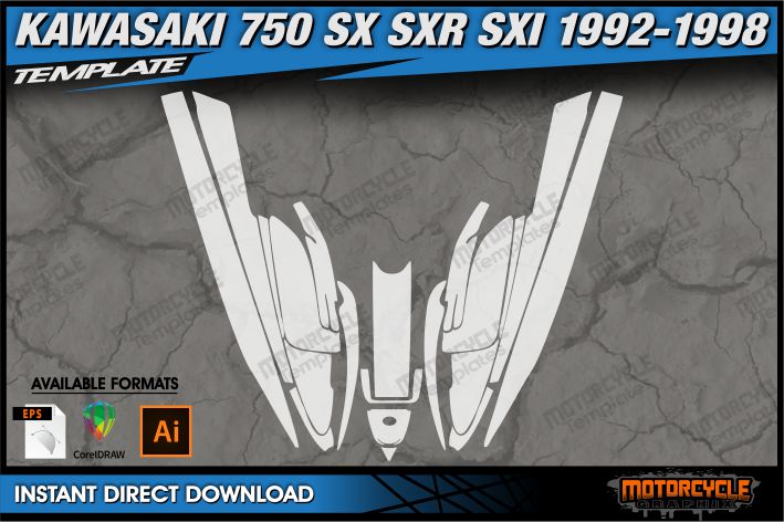 KAWASAKI 750 SX SXR SXi 1992-1998 – MOTORCYCLE TEMPLATES