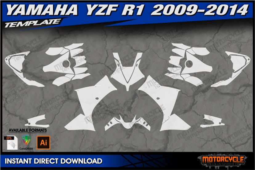 YAMAHA YZF R1 2009-2014 – MOTORCYCLE TEMPLATES