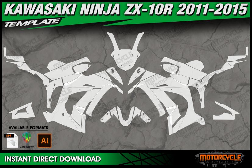 KAWASAKI NINJA ZX10R 2011-2015 ZX 10R – MOTORCYCLE TEMPLATES