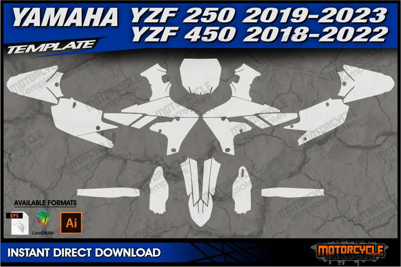 YAMAHA YZF 250 2019-2023 YZF 450 2018-2022 – MOTORCYCLE TEMPLATES